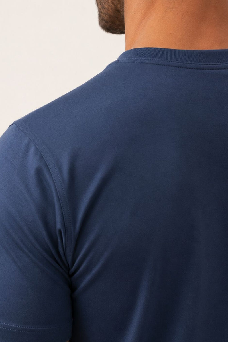 טי־שירט במבוק · צווארון קלאסי - Navy blue